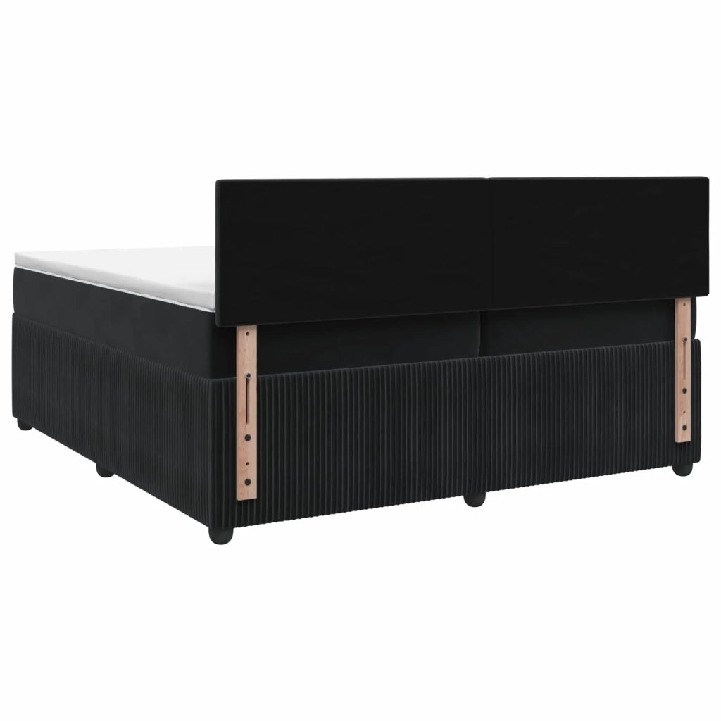 Letto box spring con materasso Nero 200 x 200 cm Velluto 3453205