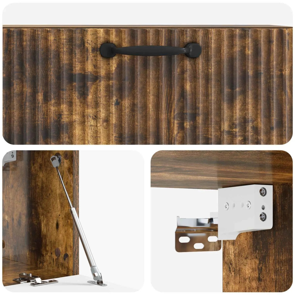 Mobile TV da Muro | Armadietto TV | Mobile Porta TV Rovere Fumo 78,5 x 31 x 30 cm