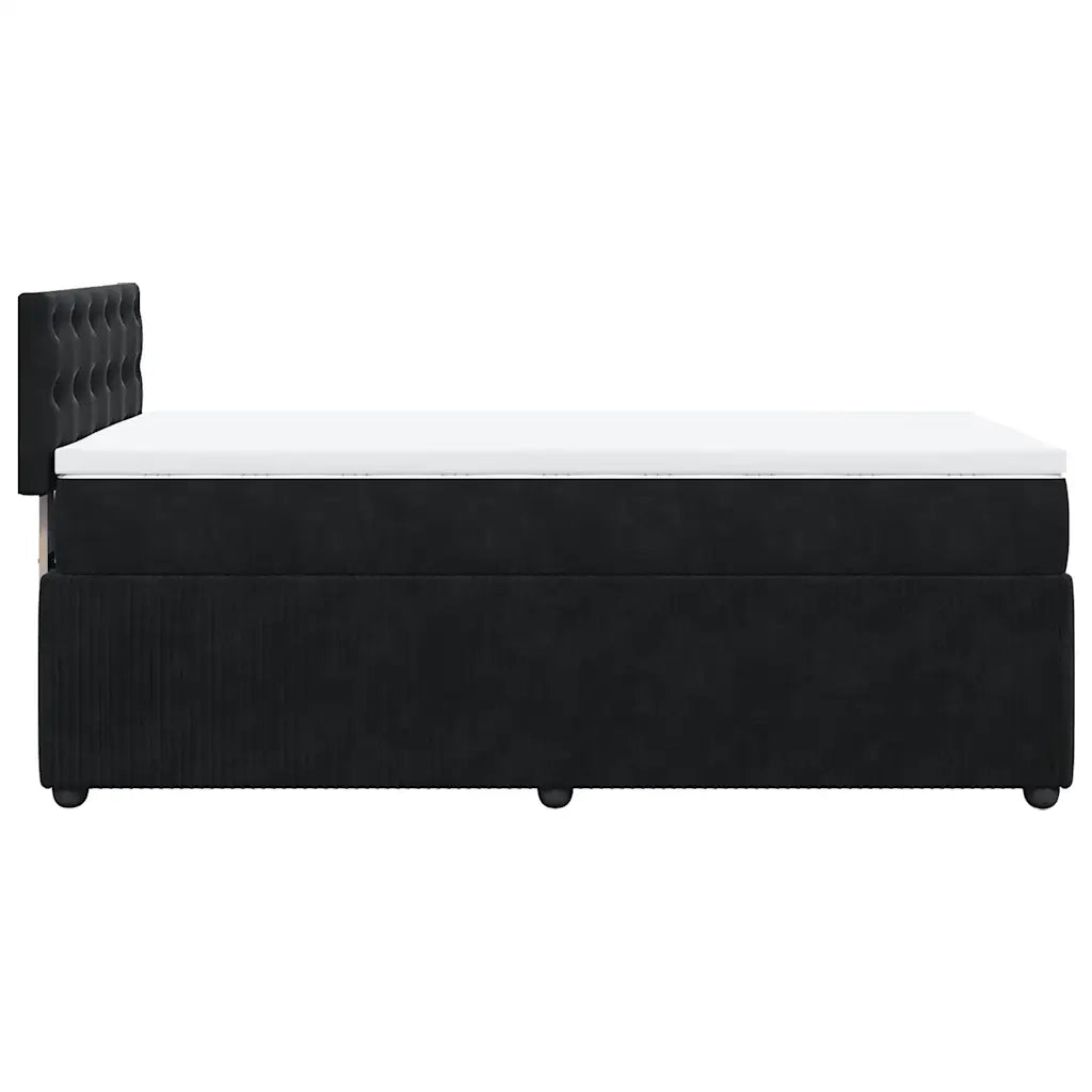 Giroletto a Molle con Materasso Nero 90x190 cm in Velluto 3287616