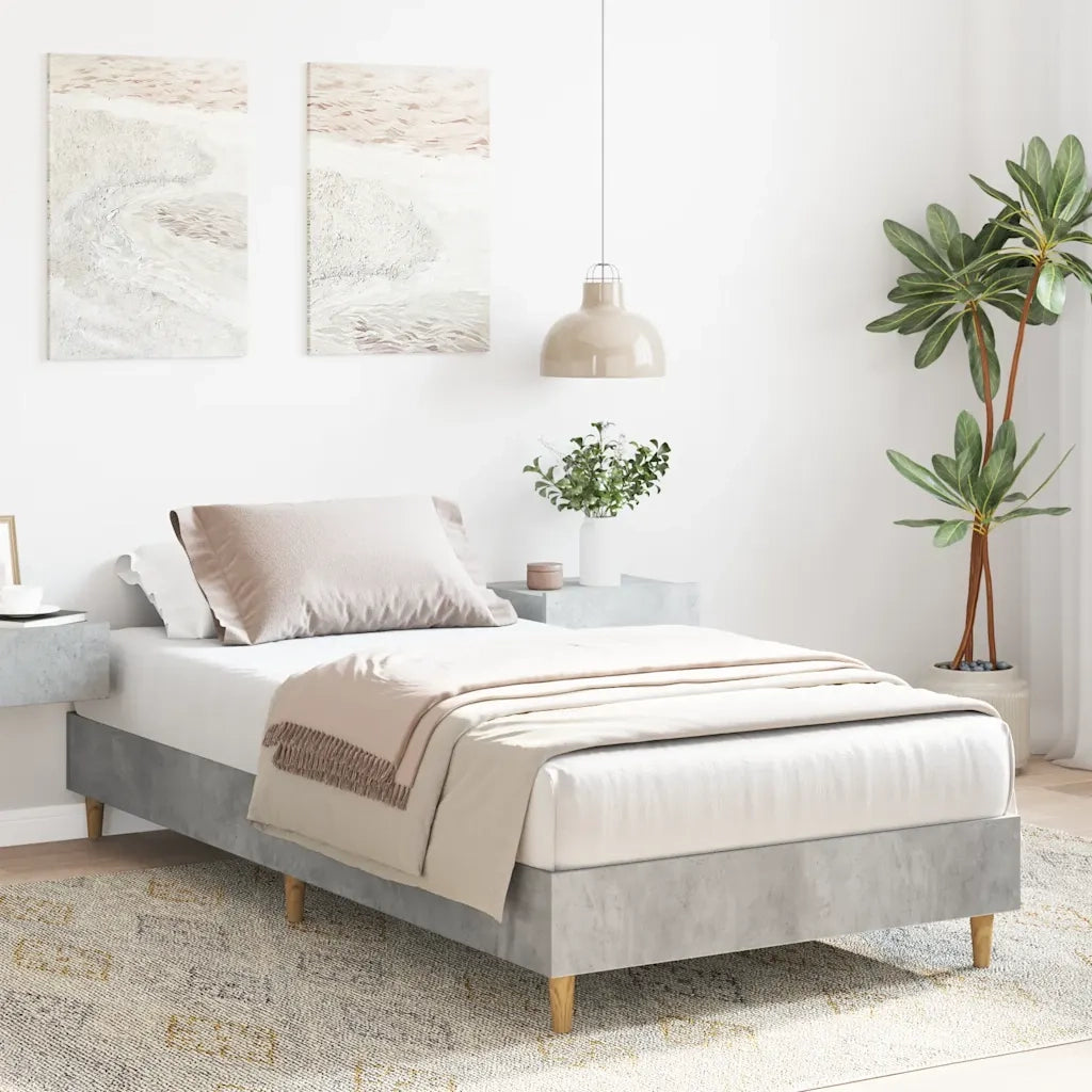 Giroletto senza Materasso-Struttura Letto Grigio Cemento 100x200 cm Truciolato