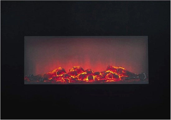 Stufa elettrica a parete 1800 W - Fuoco artificiale con telecomando e riscaldamento