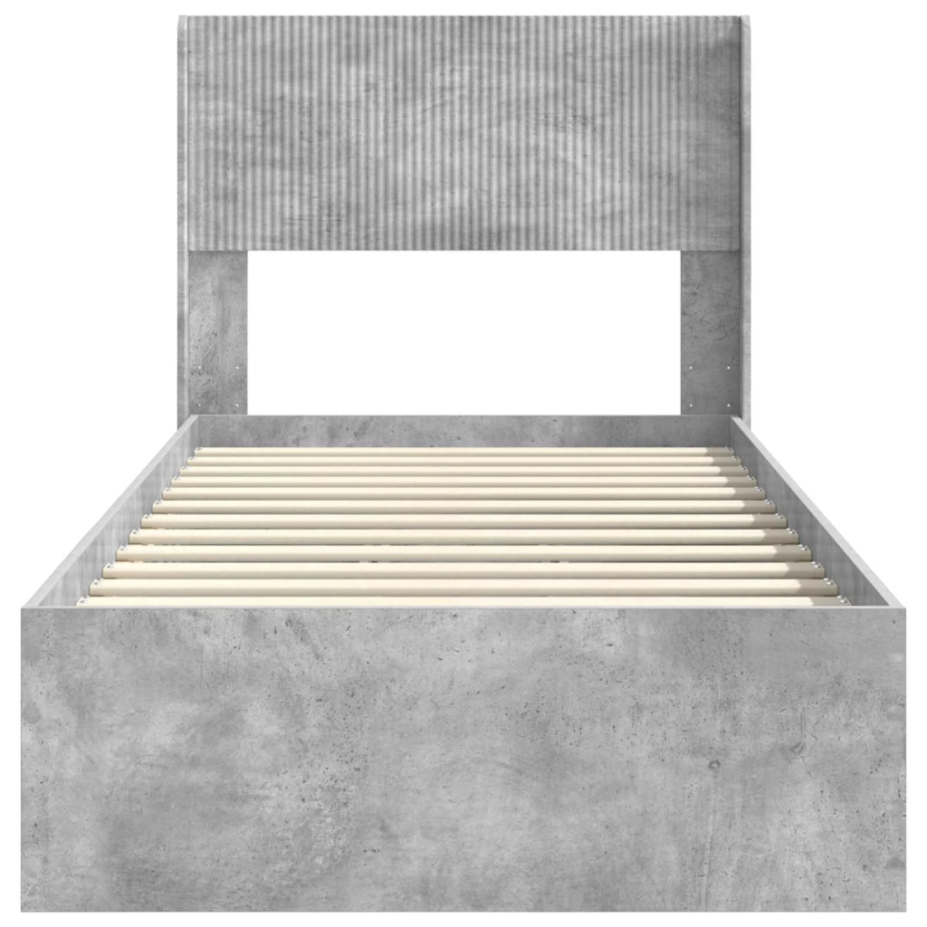 Struttura del letto con stoccaggio e testata Grigio Cemento 3414502