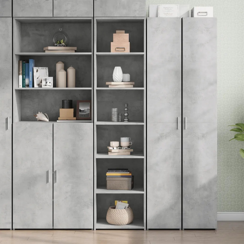 Credenza | Madia | Buffet da pranzo | Armadio da pranzo Grigio Cemento 45x41x185 cm in Legno Multistrato