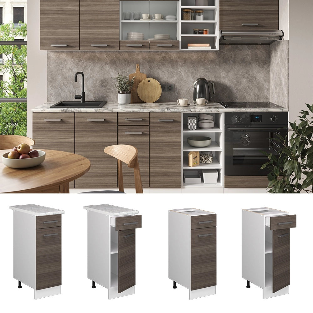 Mobiletto base per cucina R-Line Grigio nobile/Bianco 30 cm, PL Antracite Vicco