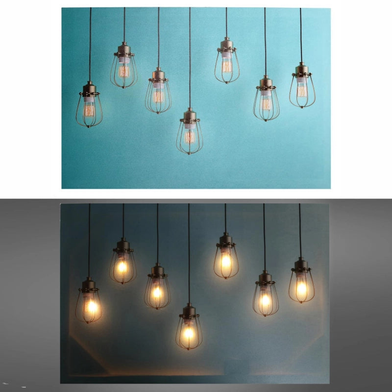 Quadro led lampadine cm 60x40x1,8