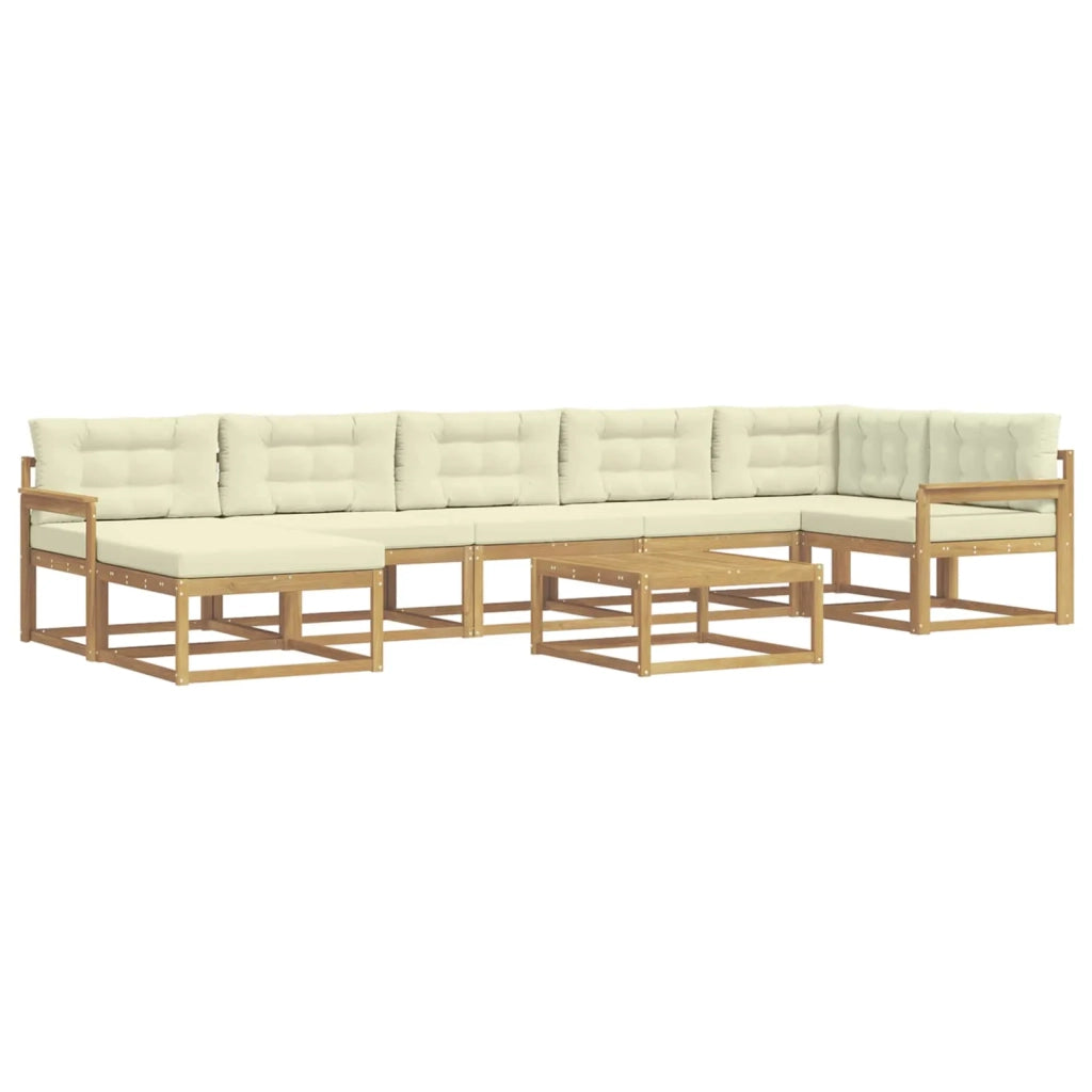 Set di divani da esterno 8 pcs Bianco e Crema 3386784