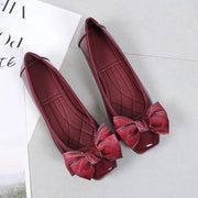 Ballerine per donna - Comode - Rosse - Casual - Adatte per occasioni - Punte quadre - Cuscino di memoria - Adatte per feste - Ballerine con fiocco e bow, 41 EU.