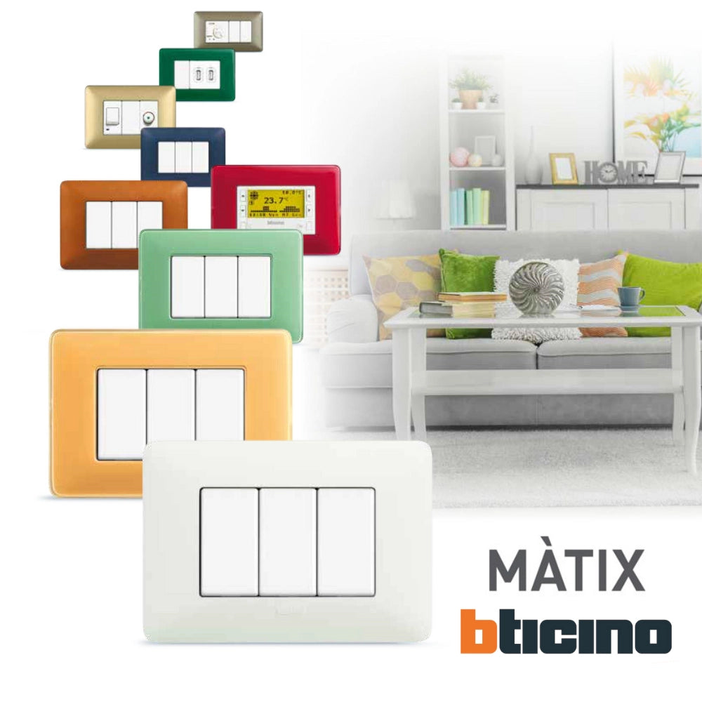 Supporto bticino matix 503sa da 3 moduli per impianti civili