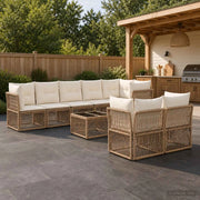 Set Divano da Giardino 9 pcs Beige polyrattan 3434289