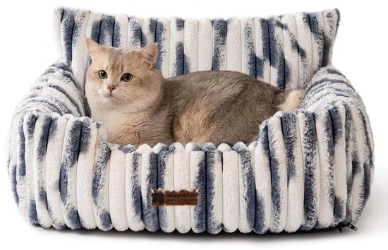 Letto per animali - Letti per gatti per interni morbidi e soffici, Letto per gatti piccolo letto per cani e gatti, Letto per cani rilassante (Blu, 61 x 48 x 30 cm)