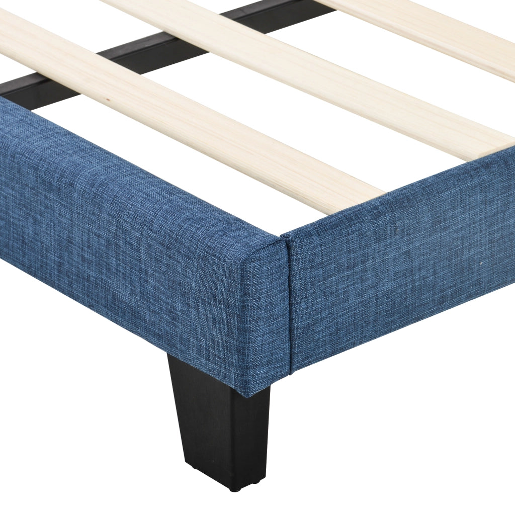letto imbottito lino blu 140x200 cm