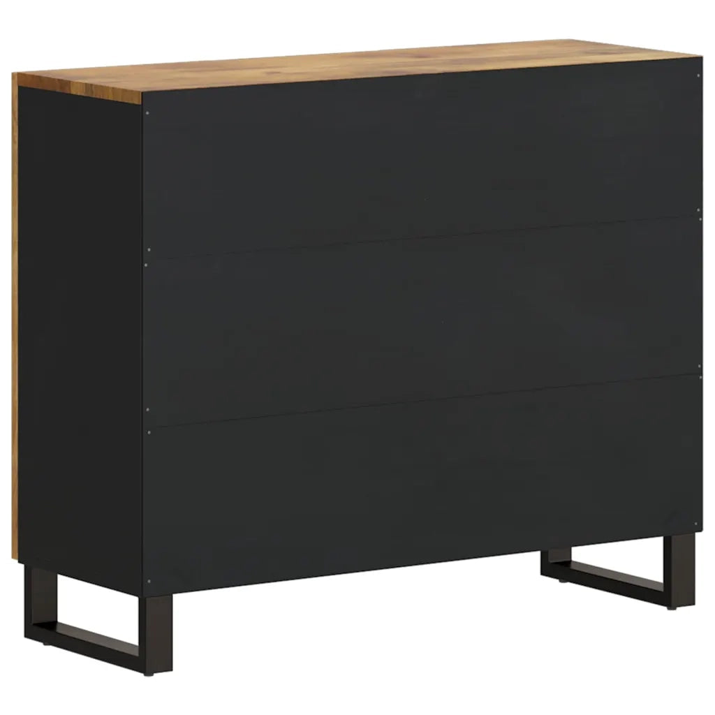 Credenza con 2 Ante-Buffet-Armadio da cucina 90x33x75 cm in Legno Massello di Mango 250843