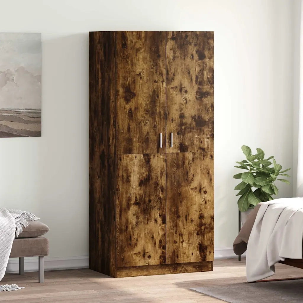 Armadio Rovere Fumo 80x52x180 cm in Legno Multistrato 815351