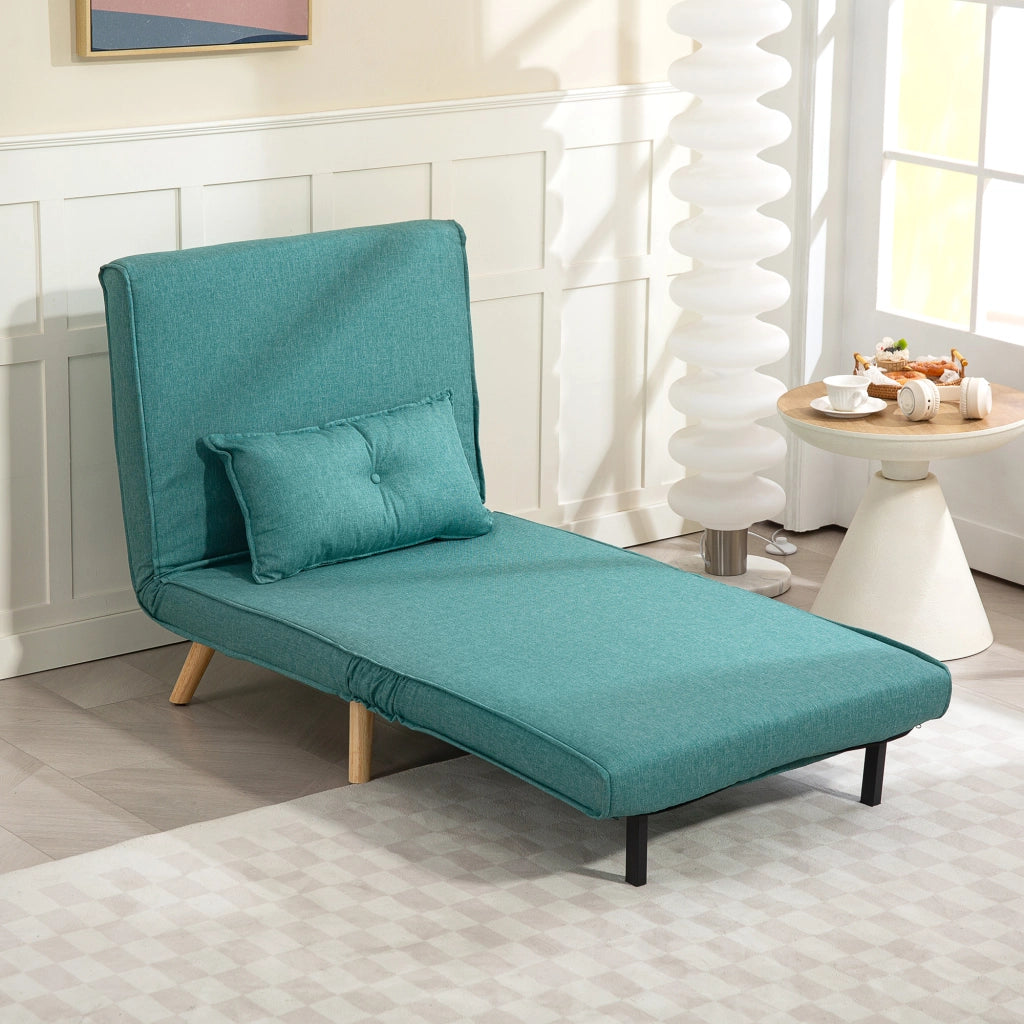 Divano letto 1 posto con schienale regolabile e cuscino ¨C Minimal ¨C verde