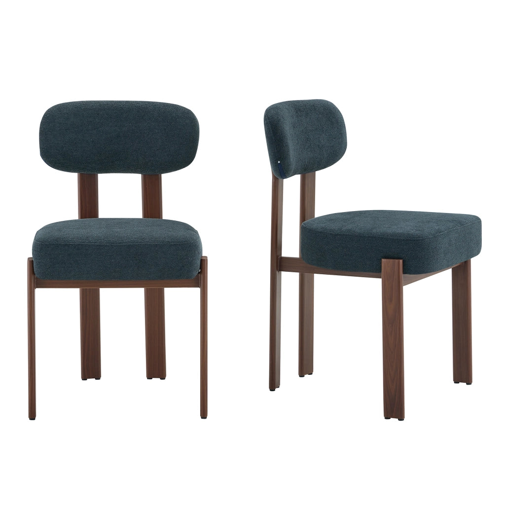 Set 2 Sedie da Pranzo Imbottite ¨C Xylo ¨C Tessuto Lino, Schienale Curvo, Stile Moderno
