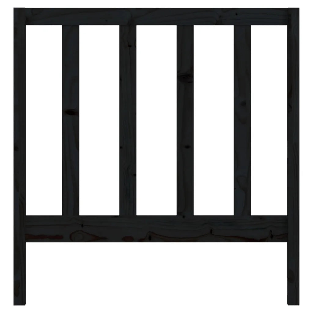 Testiera per Letto Nera 81x4x100 cm in Legno Massello di Pino 817669