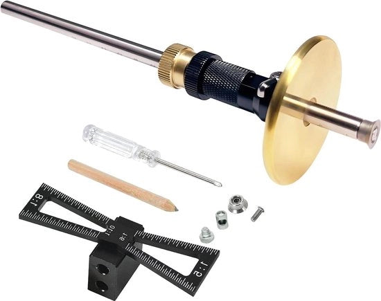 Impianto di Marcatura a Zalambè con Regolazione Microadattativa in Alluminio Anodizzato - Incluso 2 Taglieri e 1 Matita - Set di Strumenti per Lavorazione del Legno