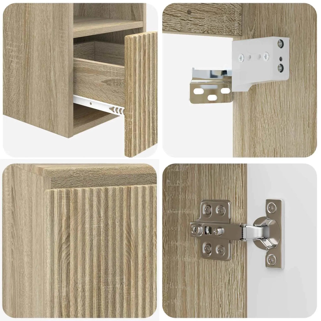 Set di Armadi da Bagno 3 pz Rovere Sonoma 49,5 x 44,5 x 65,5 cm 3405729