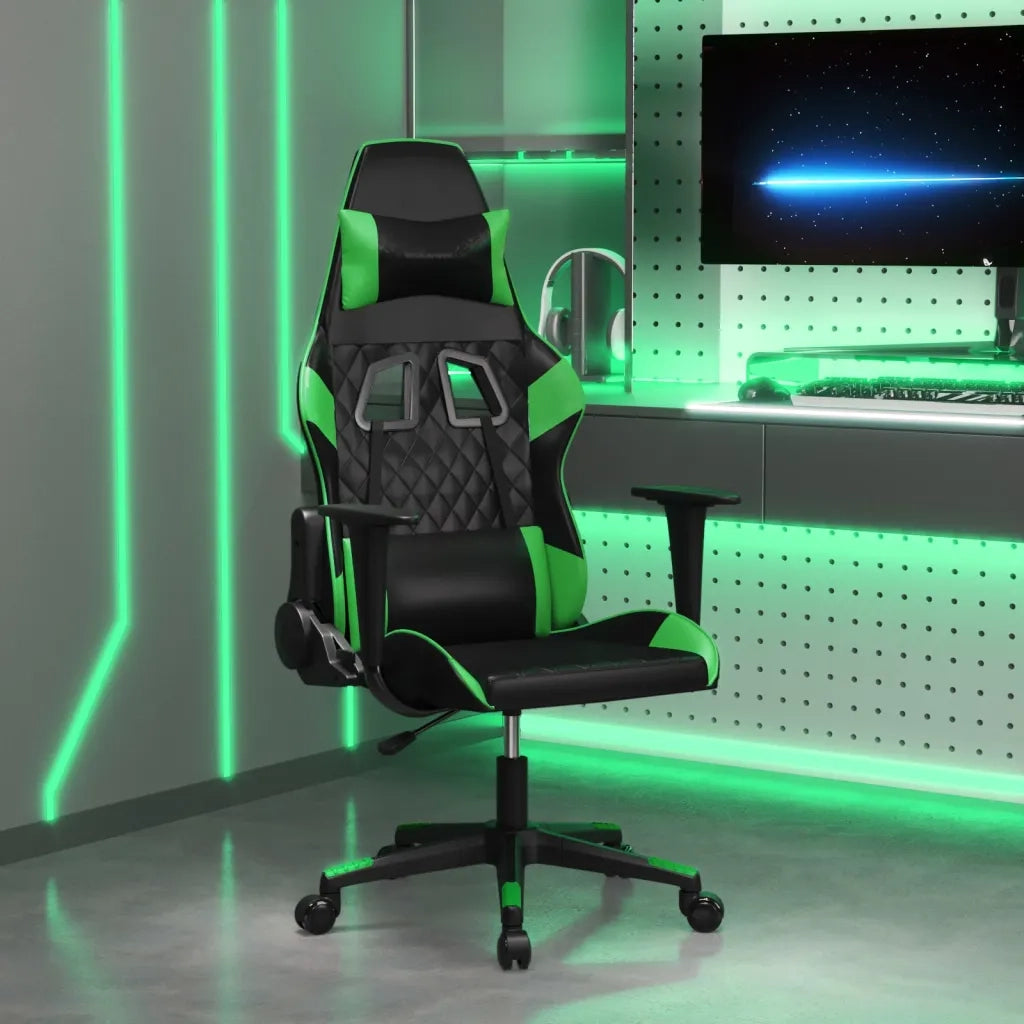 Sedia da Gaming Nera e Verde in Similpelle 3143756