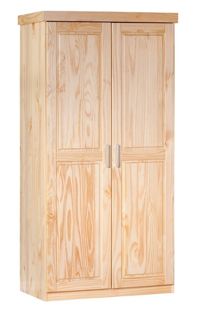 ARMADIO LEON 2 ANTE 95x55x190H PINO MASSELLO FINITURA NATURALE INTER LINK