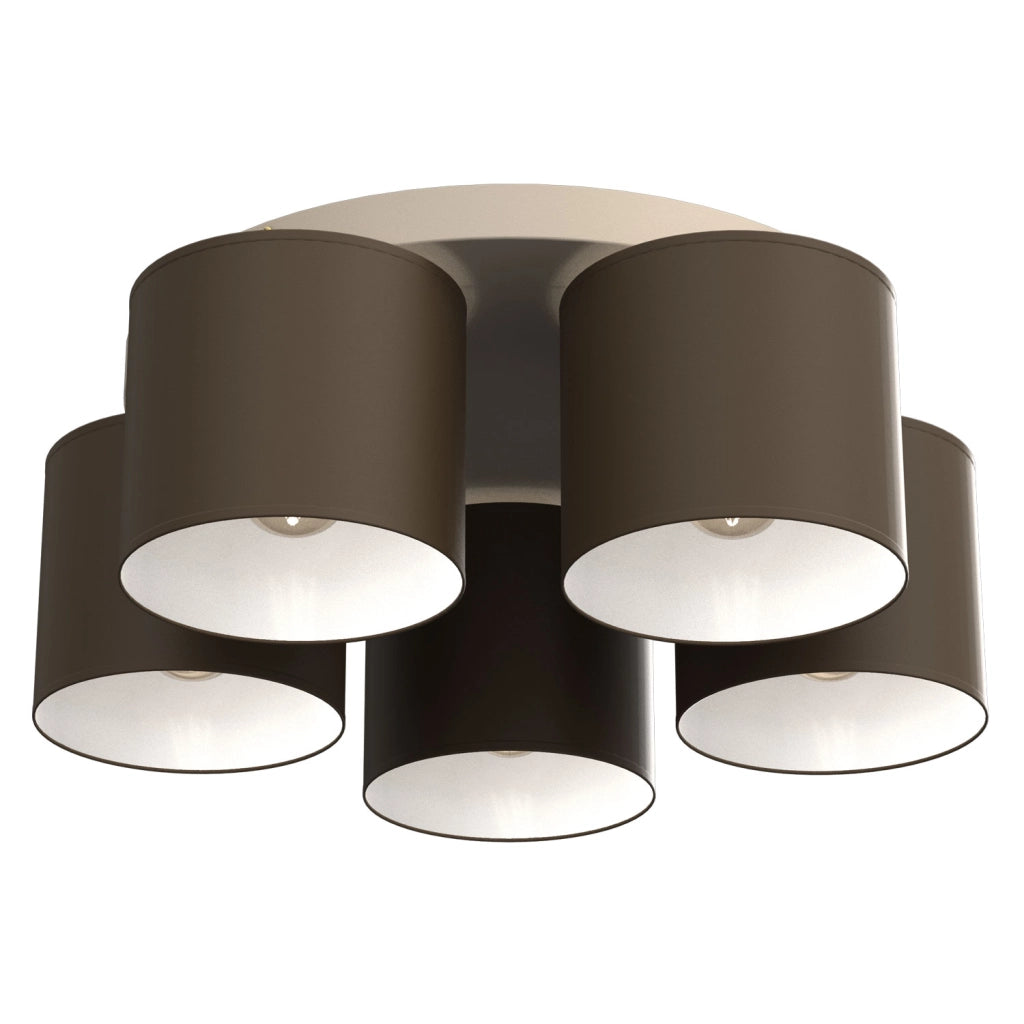 Plafoniera 5 luci E27 beige marrone Arden Luminex