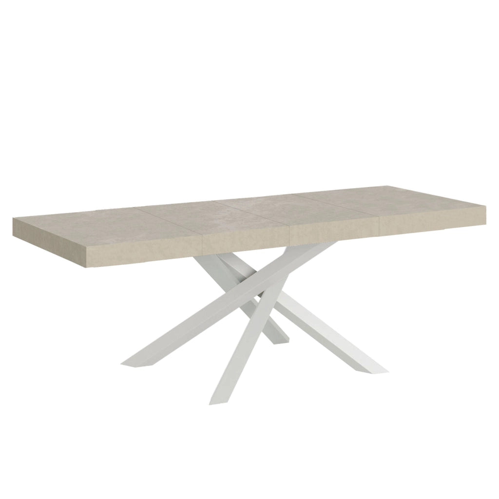Tavolo Allungabile 160-420x90x77 cm Volantis Premium Cashmere Telaio Bianco