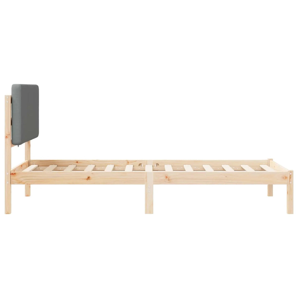 Letto con Testiera Rivestita-Struttura Letto con Testiera Grigio chiaro 90 x 200 cm 401632