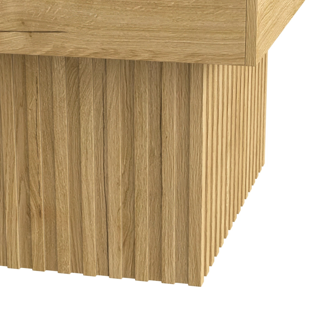 Tavolino quadrato con 1 vano aperto, stile moderno per soggiorno, in MDF e truciolato, naturale, 79 × 79 × 46 cm
