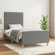 Giroletto senza Materasso-Struttura Letto Grigio Scuro 90x200 cm Tessuto 370991