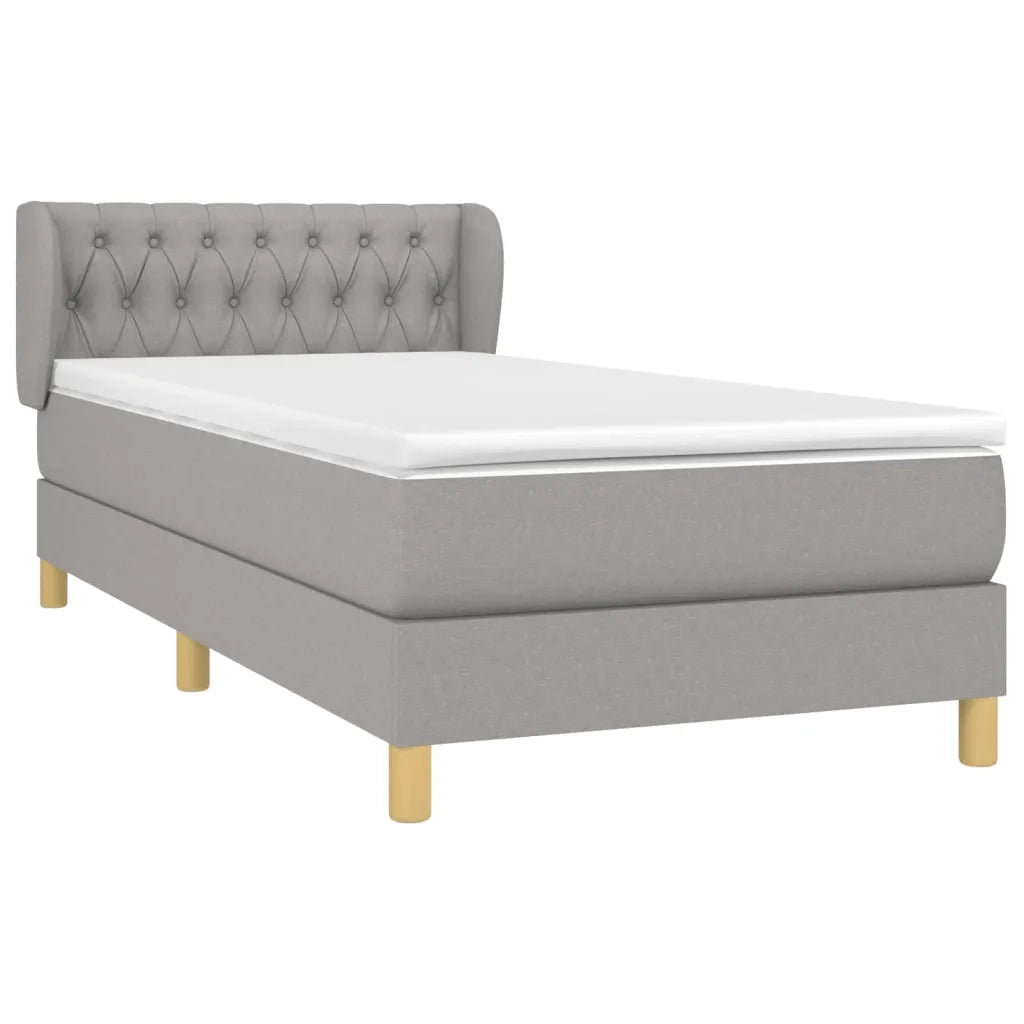 Giroletto a Molle con Materasso Grigio Chiaro 90x200 cm Tessuto 3127013