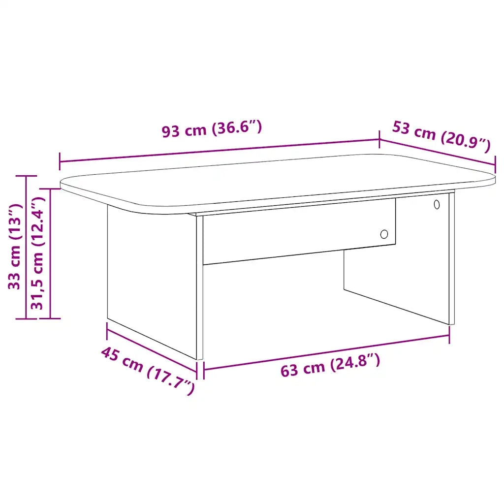 Tavolino da salotto | Tavolino da caff¨¨ | Tavolino da Soggiorno Grigio Sonoma 93 x 53 x 33 cm