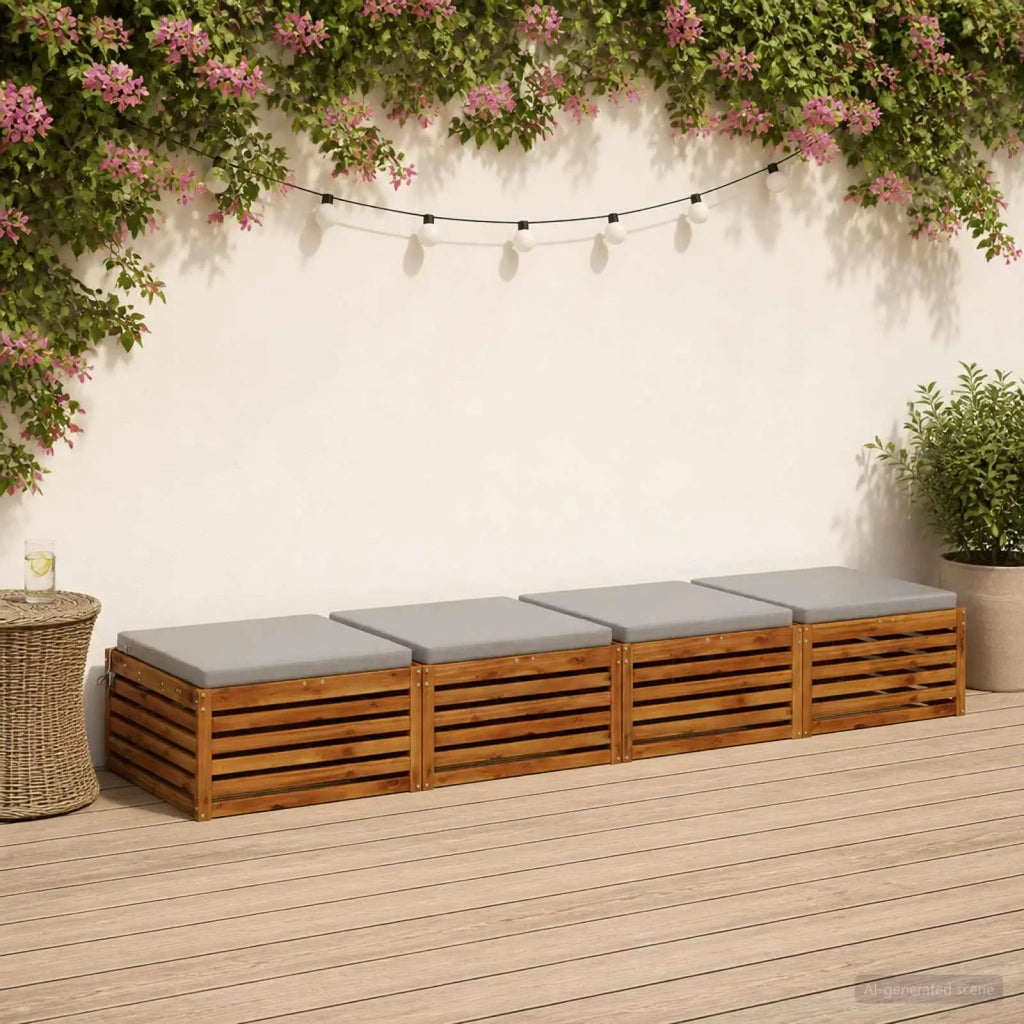 Cuscini per Sedia in 4 Pezzi SOEST 4 pz 100% Poliestere Grigio 945030