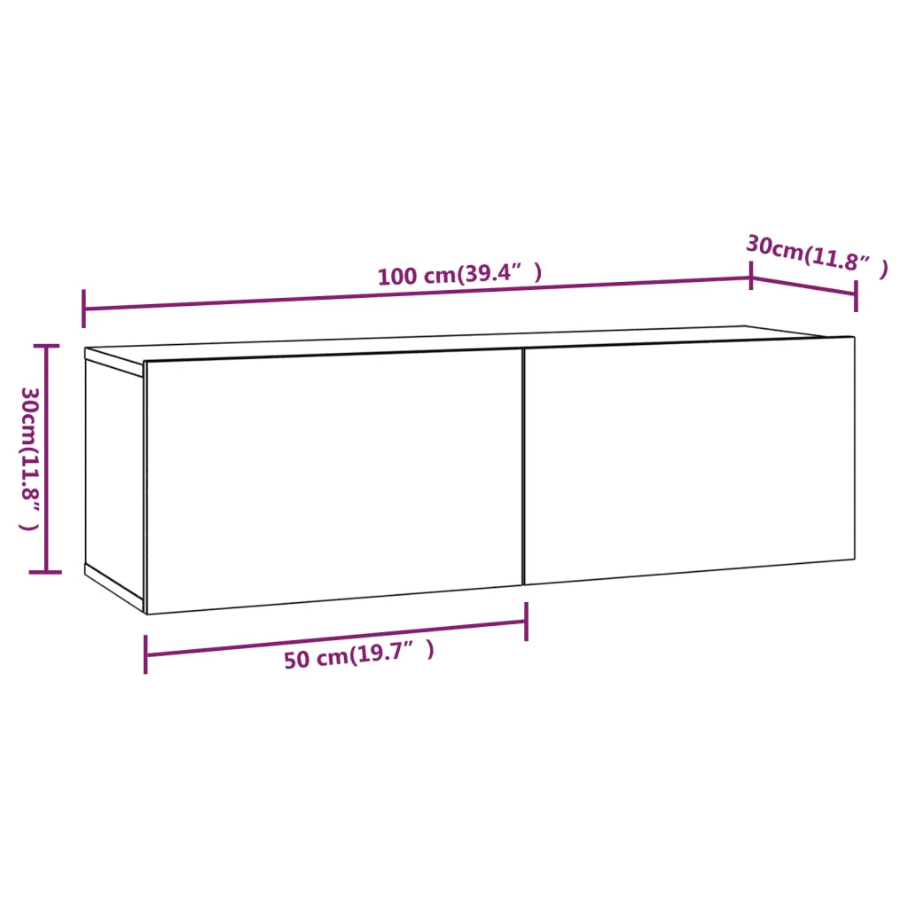 Set di Mobili Porta TV 4 pz Rovere Fumo in Legno Multistrato 3114539