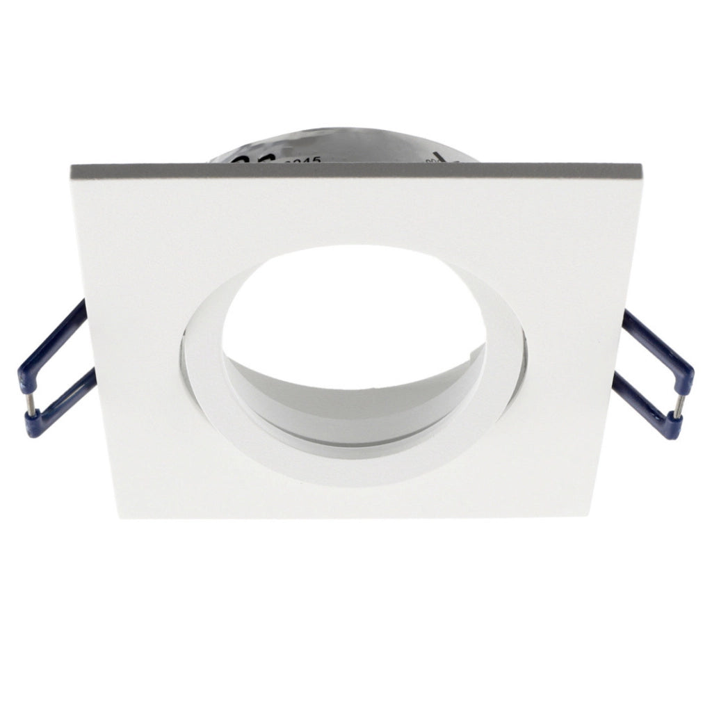 Faretto ad incasso portafaretto bianco quadrato foro 70mm moderno orientabile supporto lampade GU10 GU5.3 BIANCO