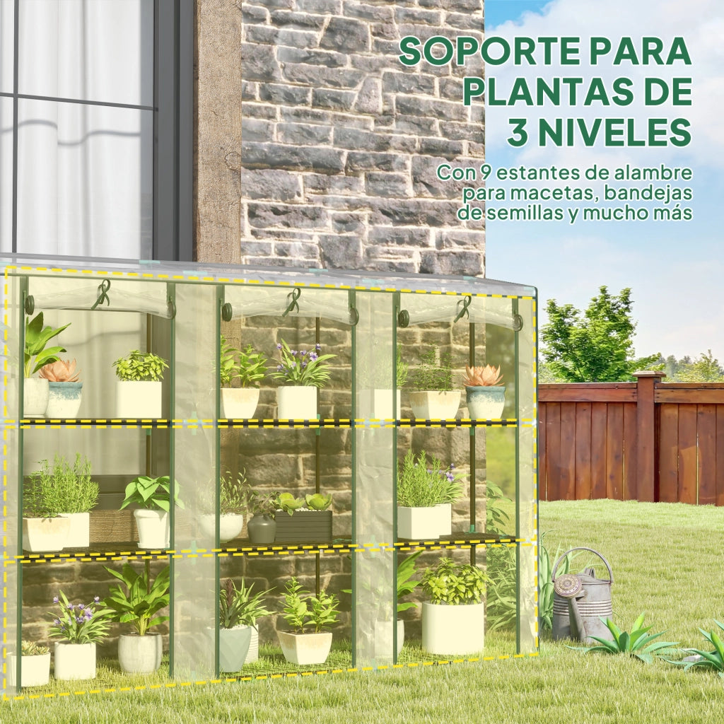 Serra da Giardino con Ripiani 3 Livelli ¨C zephmum ¨C 215x46x151 cm Trasparente
