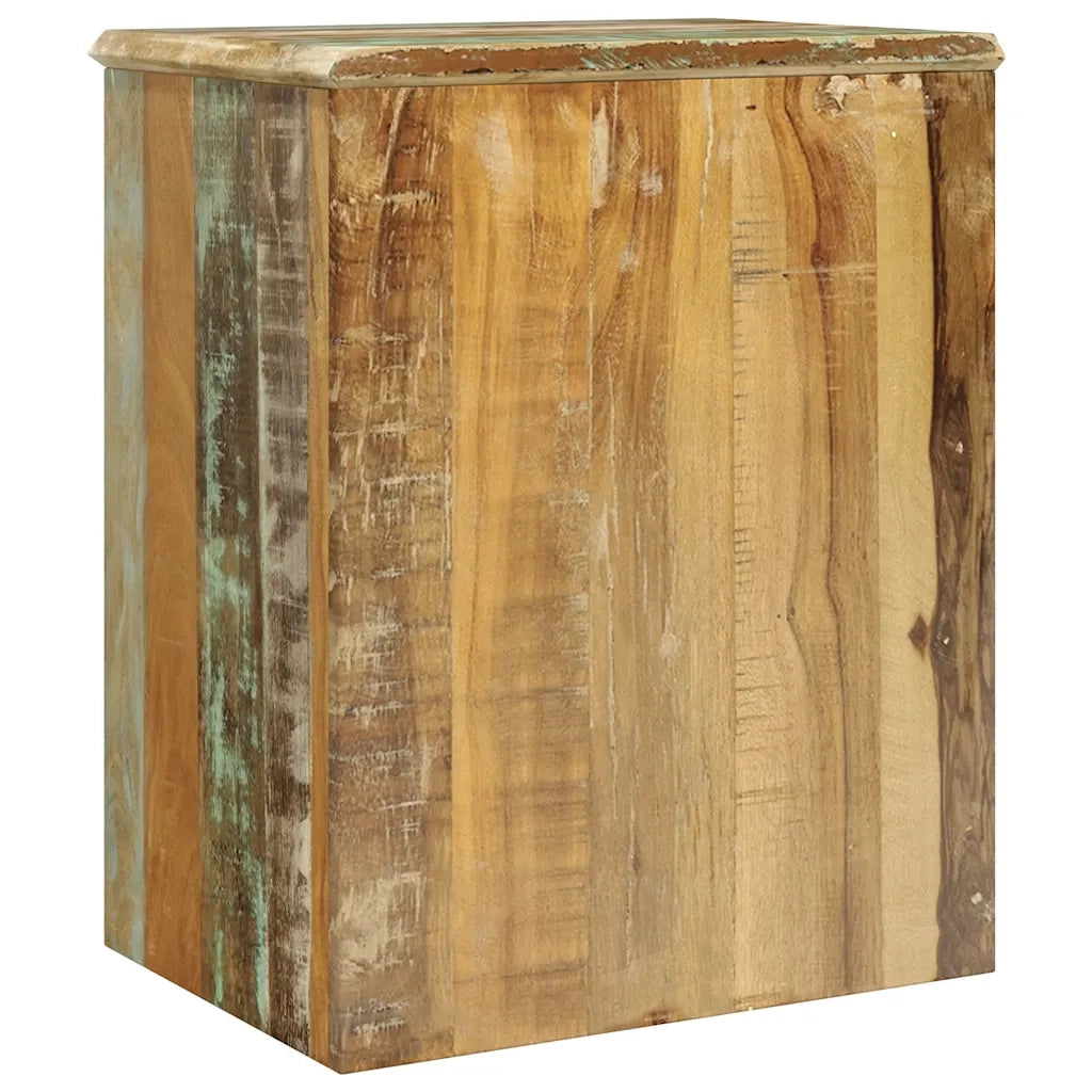 Tavolino Laterale con 1 Cassetto e 1 Anta in Legno di Recupero 240950