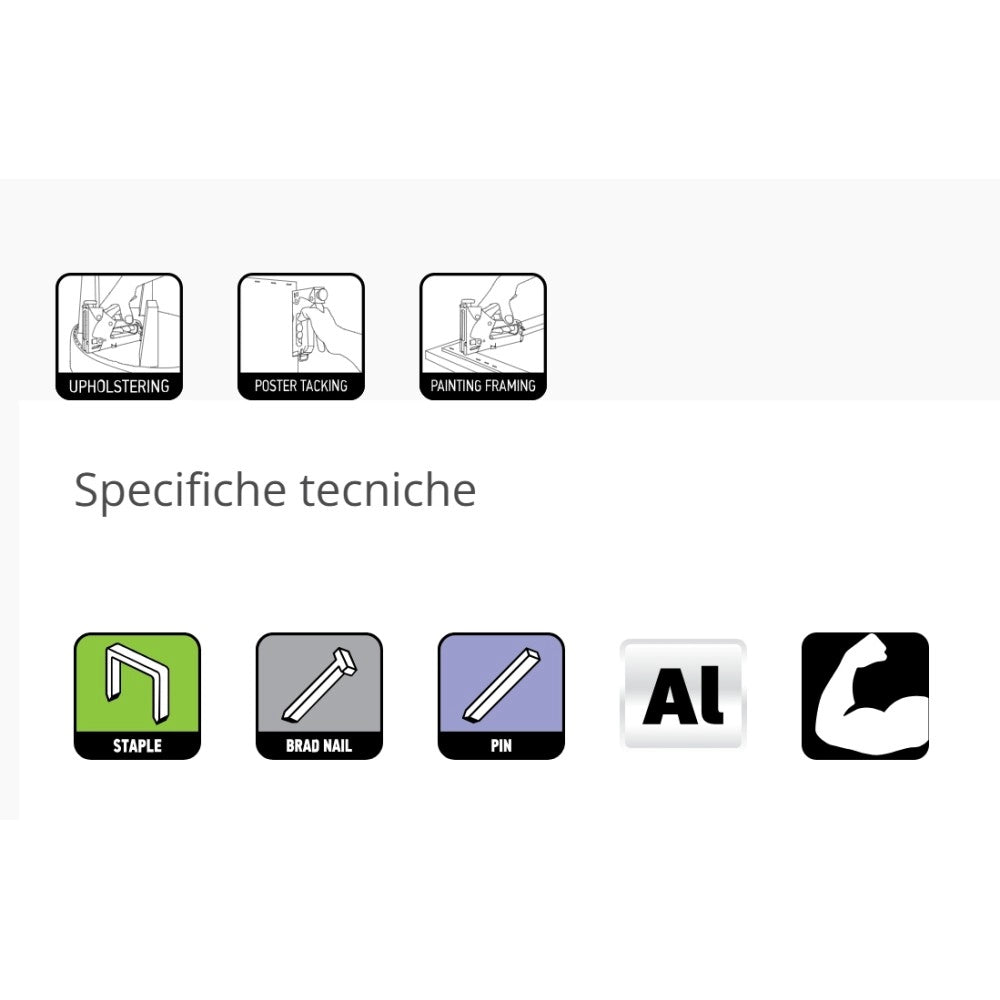Benman s 53 graffatrice manuale 3 in 1 in acciaio