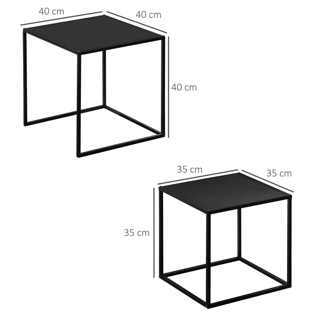 Tavolino da caff¨¨ ¨C Minimal ¨C nero, metallo, 40x40x40cm