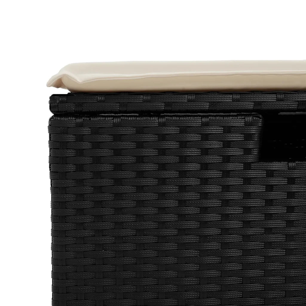 Set Divani da Giardino 5 pz con Cuscini in Polyrattan Nero 3325262