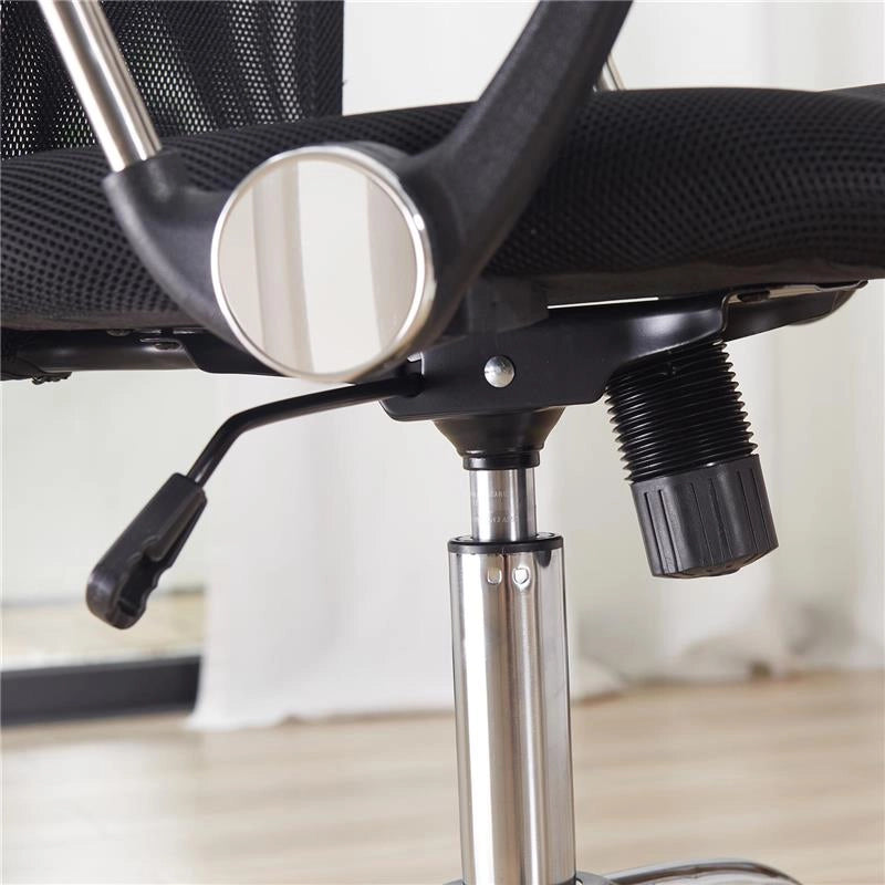 SEDIA ERGONOMICA DA UFFICIO GIREVOLE E DONDOLO CON RUOTE ALTEZZA REGOLABILE E SCHIENALE A RETE 63X65X109-119 CM NERO