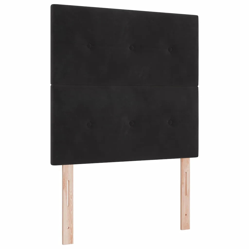 Letto a molle con materasso Nero 90 x 190 cm Velluto 3339802