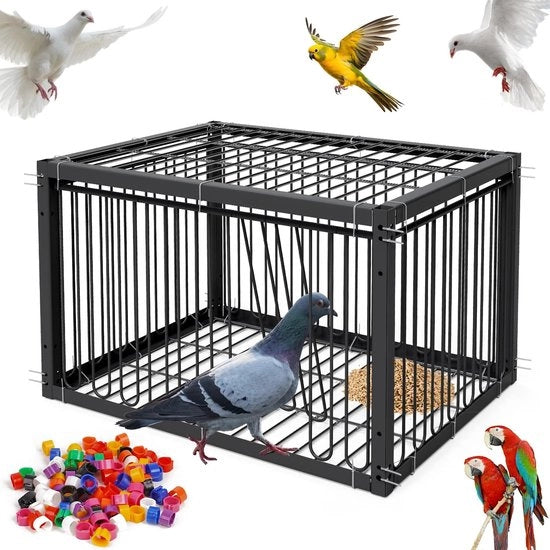 Vogalario - Cassetta per colombi 43,2 x 33,3 x 26 cm - Cassetta per colombi per interni - Cassetta per colombi per colombi - Duraturo - Sicuro per colombi - Resistente alla ruggine acciaio