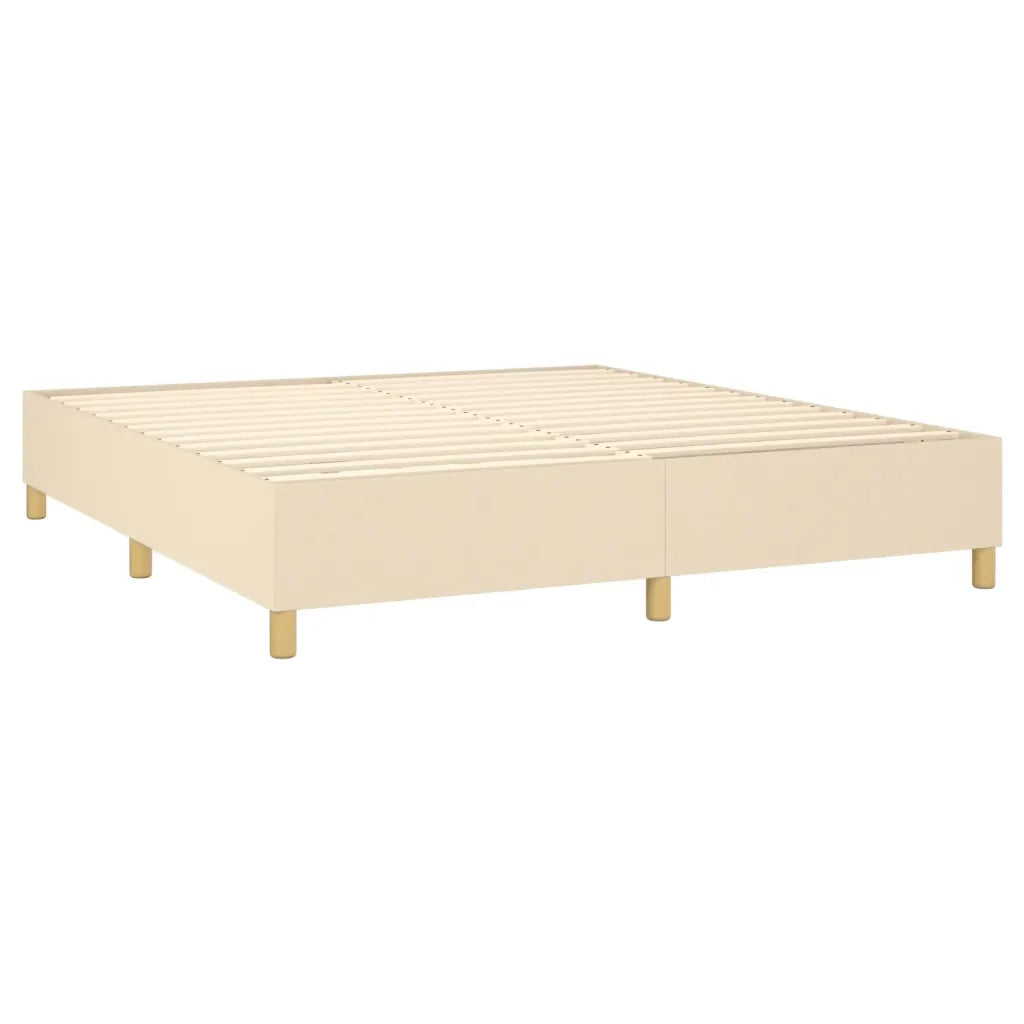 Letto a Molle con Materasso e LED Crema 180x200 cm in Tessuto 3138818