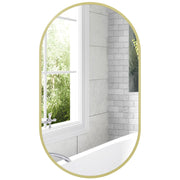 Specchio ovale da parete in alluminio ¨C Minimal ¨C dorato 40x70 cm