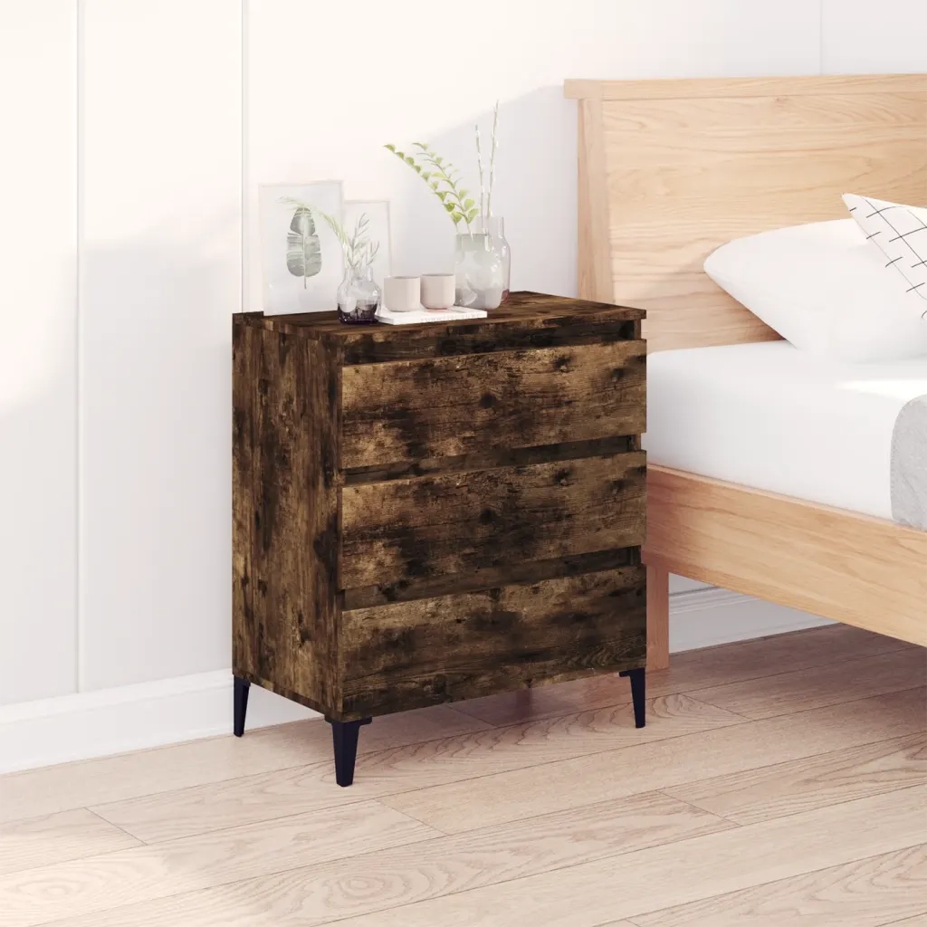 Credenza Rovere Fumo 60x35x70 cm in Legno Multistrato 823053