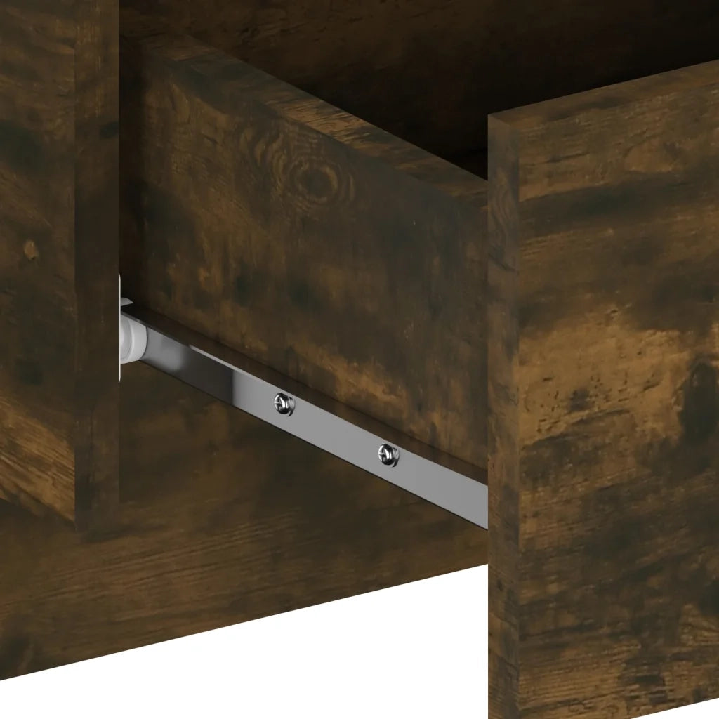 Comodino | Armadio da Notte | Mobiletto da notte a Muro Rovere Fumo