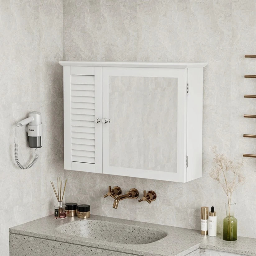 Armadietto da bagno 69x15x49 cm, colore bianco, ideale per l'organizzazione.