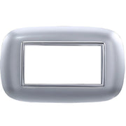 Trade Shop - Placca Oval 3 4 6 Moduli Colore Silver Compatibile Con Bticino Axolute -  -4 Fori     -