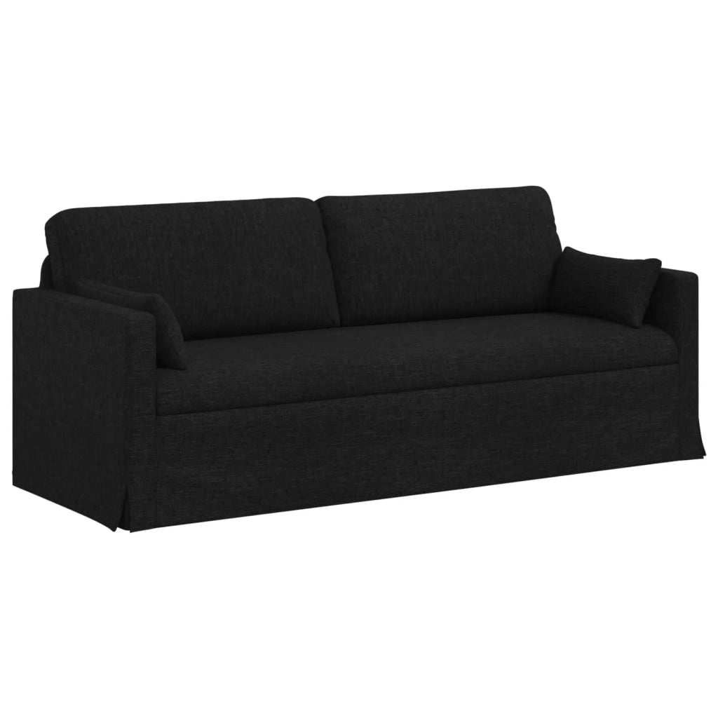 Divano 2 pcs Nero 198 x 78 x 80 cm Tessuto