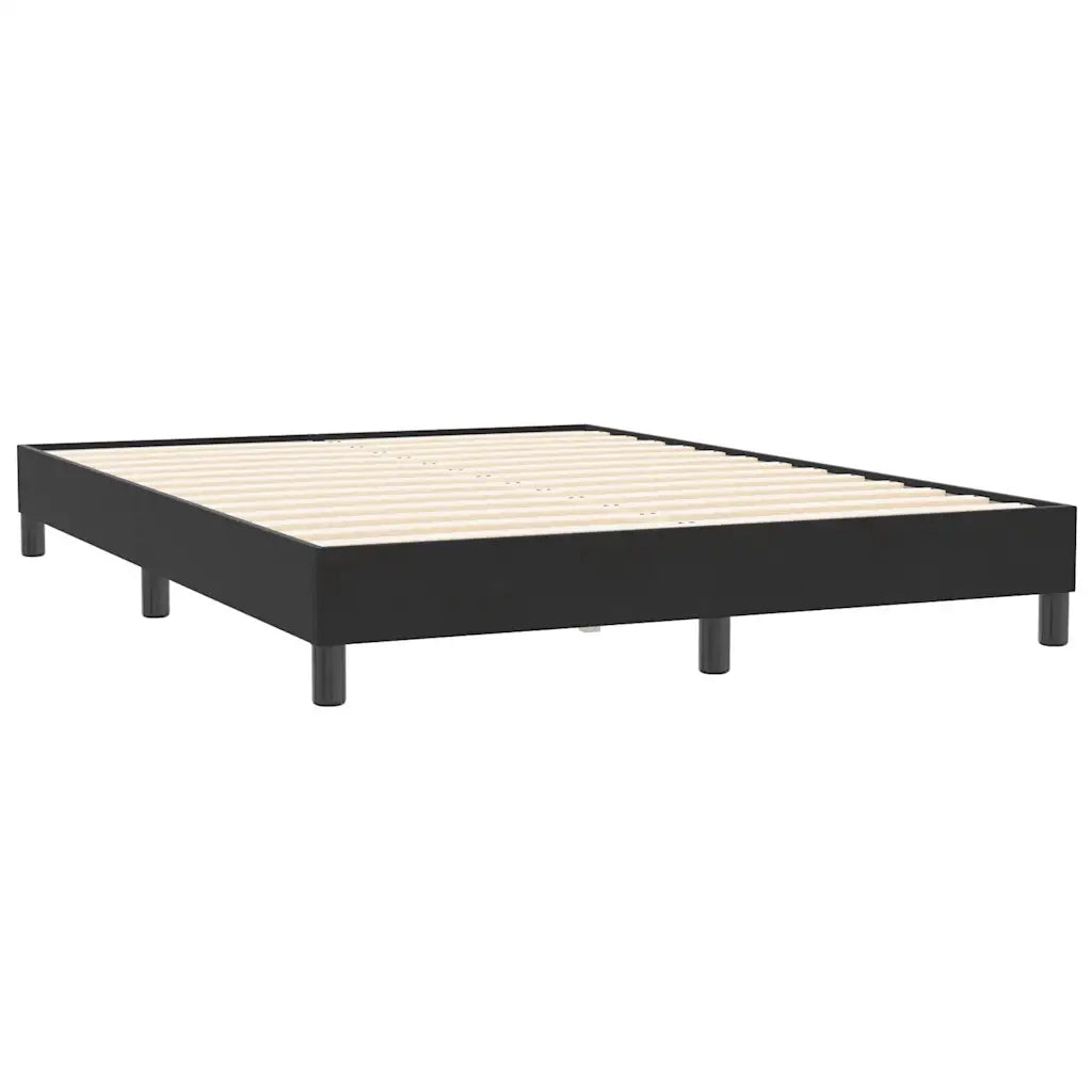 Letto matrimoniale | Letto per adulti | Giroletto a Molle senza Materasso Nero 160x210 cm in Velluto